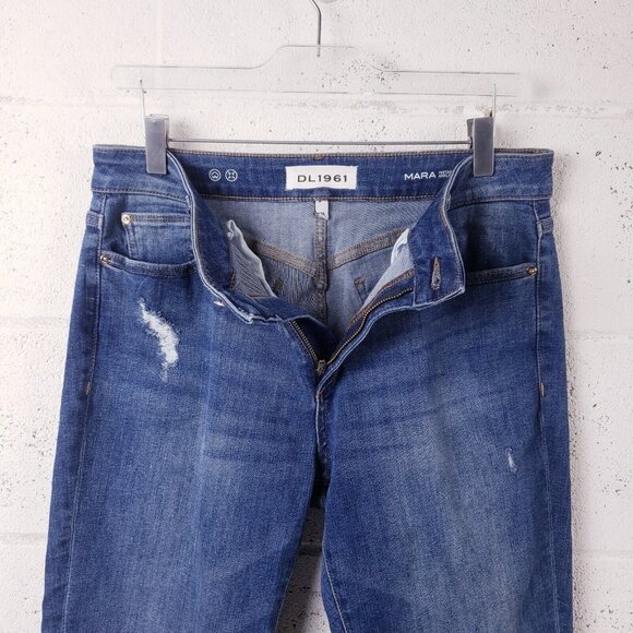 DL1961  Mara Instasculpt Straight Ankle Stretch Ventura Wash Denim Jeans Size 31 - Picture 5 of 9